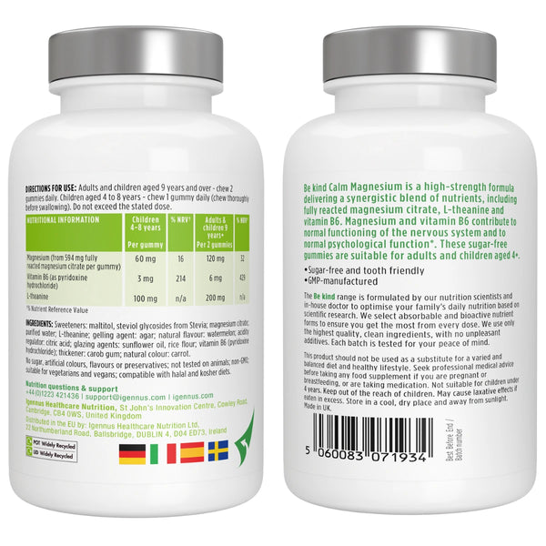 Two supplement bottles with labels showing nutritional information and ingredients.