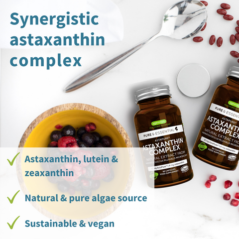 Pure & Essential Astaxanthin Complex, 4 mg astaxanthin from 42 mg, Vegan, 90 softgels