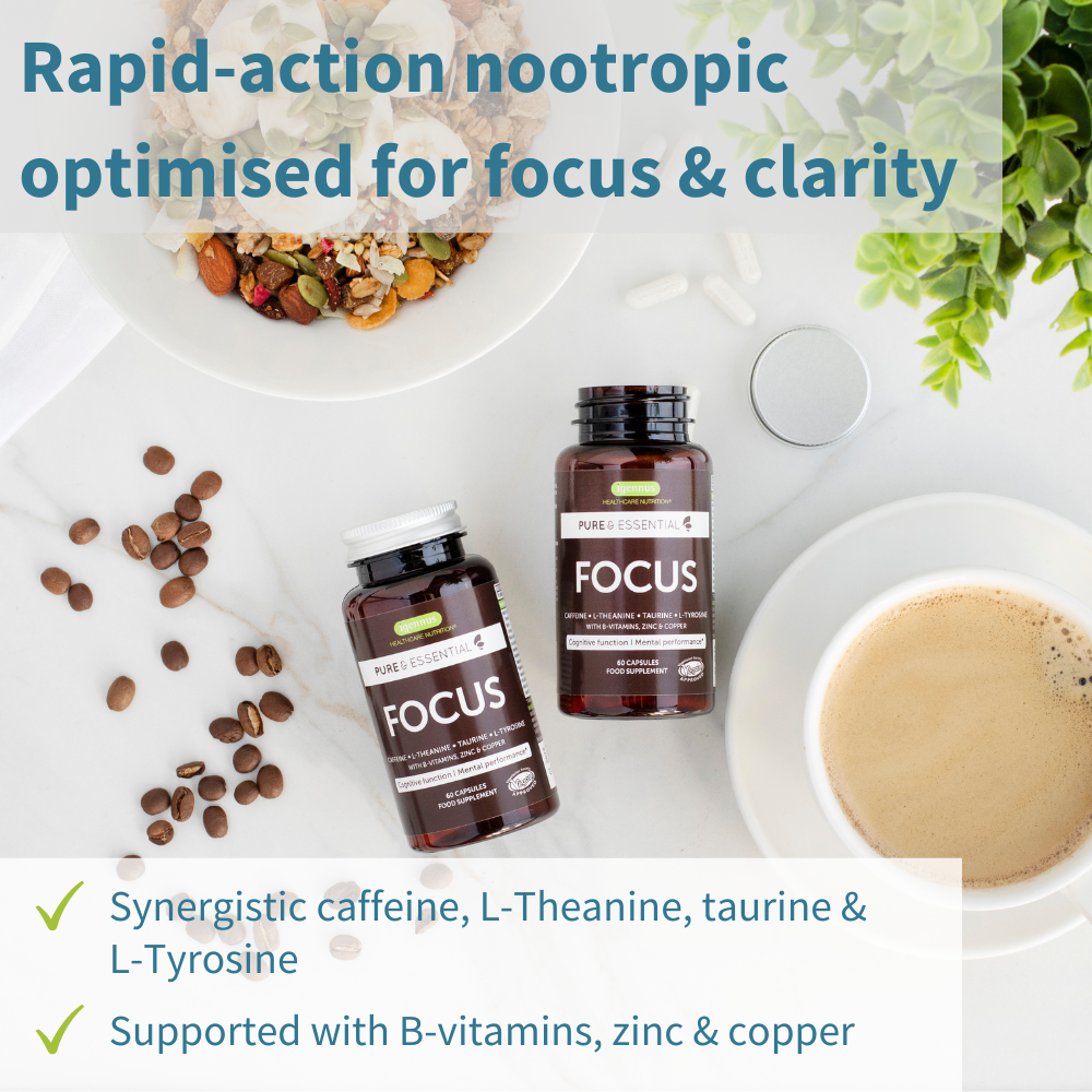 Pure & Essential Focus - With Caffeine, Brain Boosting Amino Acids, B- –  Igennus Healthcare Nutrition