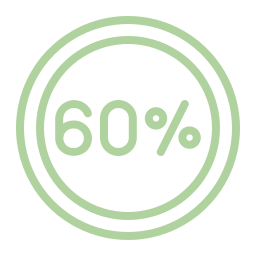 Circular green progress indicator with 60% text on a white background