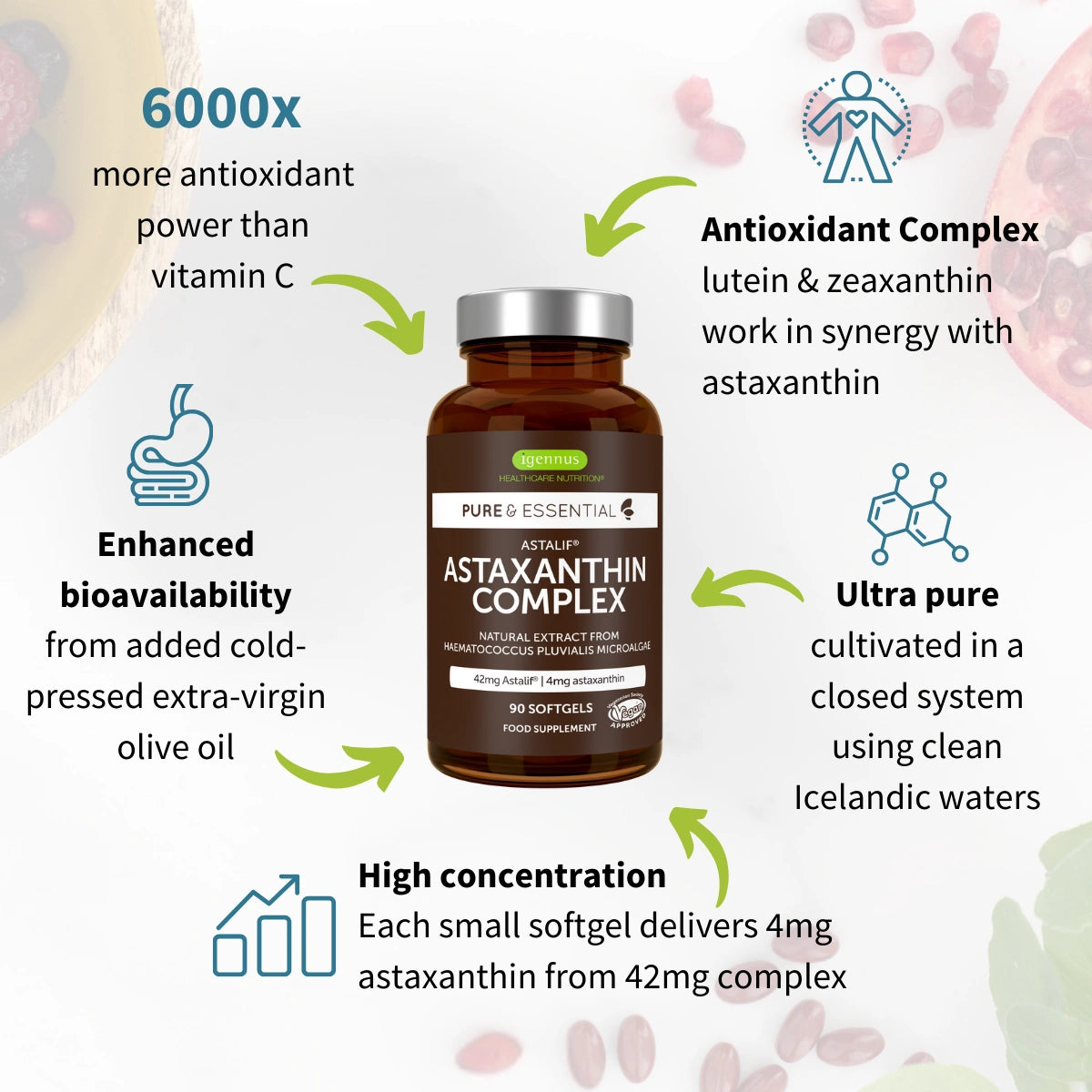 Astaxanthin Complex, 4mg Astaxanthin from 42mg, Vegan, 90 Softgels