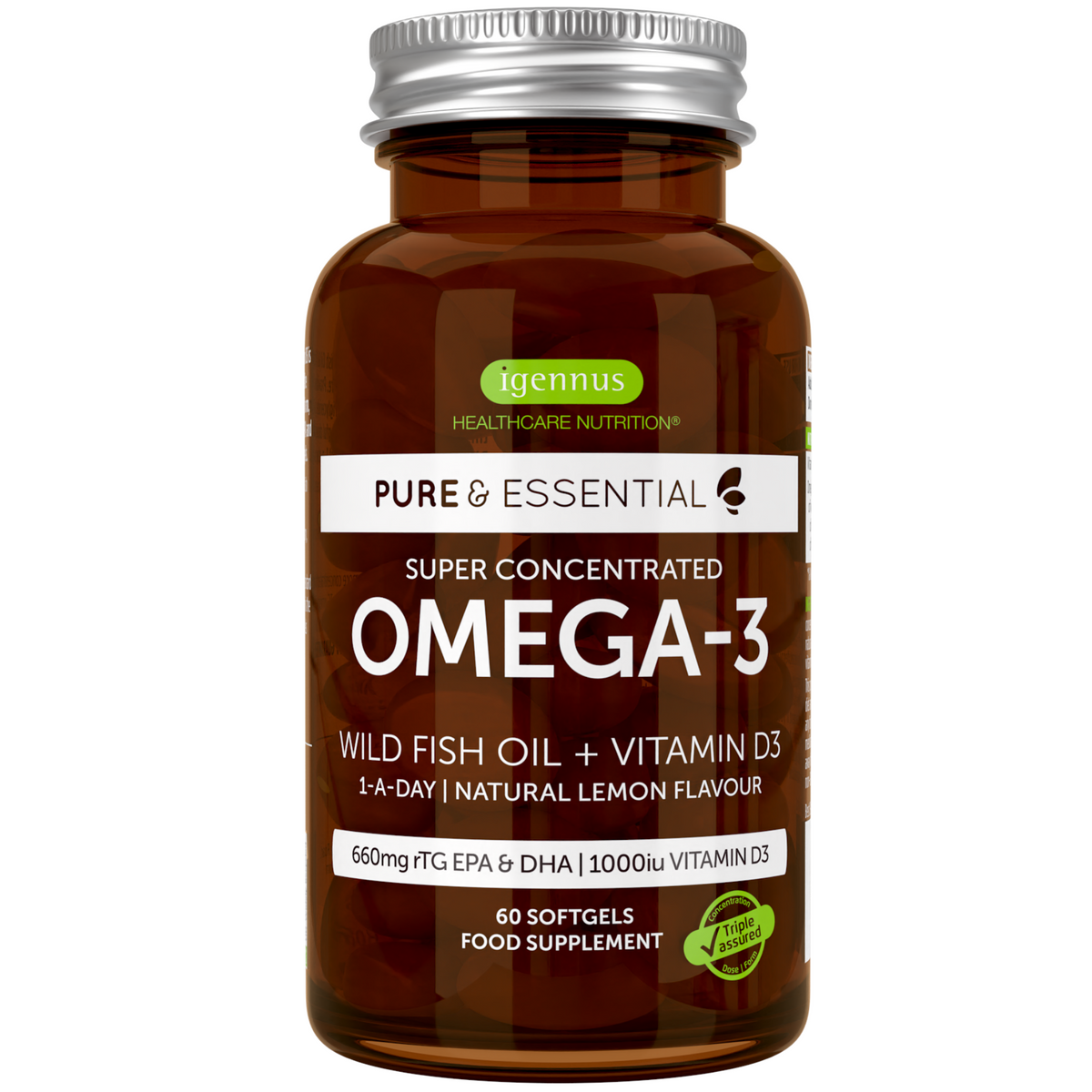 Pure And Essential Super Concentrated Omega 3 Epa And Dha And Vitamin D3 Igennus Healthcare Nutrition