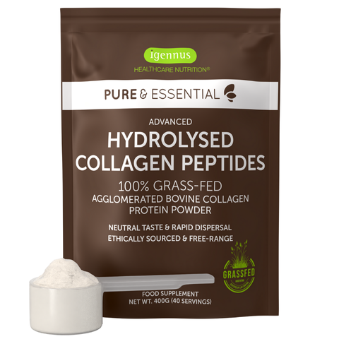 Advanced Hydrolysed Collagen Peptides – 100% Grass-fed Bovine Collagen Protein Powder, 40 Servings