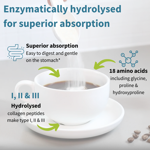 Advanced Hydrolysed Collagen Peptides – 100% Grass-fed Bovine Collagen Protein Powder, 40 Servings