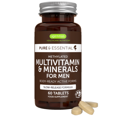 Methylated Multivitamin & Minerals for Men Enhanced with Lycopene, Vitamin D, B6 & B12, Slow Release, 60-180 Tablets