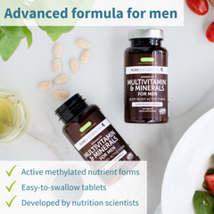 Methylated Multivitamin & Minerals for Men Enhanced with Lycopene, Vitamin D, B6 & B12, Slow Release, 60 Tablets