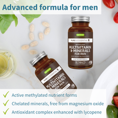 Methylated Multivitamin & Minerals for Men Enhanced with Lycopene, Vitamin D, B6 & B12, Slow Release, 60-180 Tablets