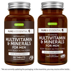 Methylated Multivitamin & Minerals for Men Enhanced with Lycopene, Vitamin D, B6 & B12, Slow Release, 60-180 Tablets