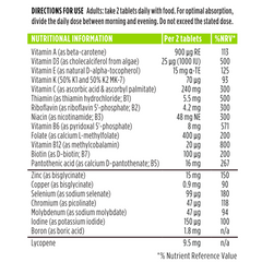 Methylated Multivitamin & Minerals for Men Enhanced with Lycopene, Vitamin D, B6 & B12, Slow Release, 60-180 Tablets