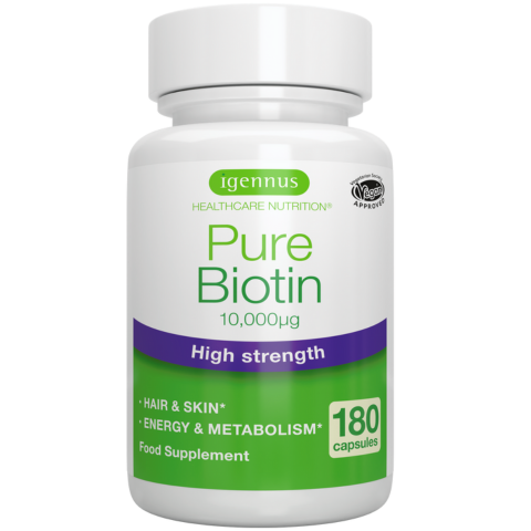 Pure Biotin 10,000mcg, 180 Capsules