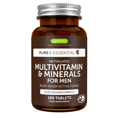 Methylated Multivitamin & Minerals for Men Enhanced with Lycopene, Vitamin D, B6 & B12, Slow Release, 60 Tablets