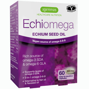 Igennus Echiomega Echium Seed Oil packaging on a white background
