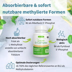 Igennus Super B Komplex Hochdosierter Methylierter B-Vitamin Komplex, 60 Tabletten, mit vollständigem Spektrum an B-Vitaminen, Methylcobalamin, Methylfolat & Vitamin C, Clean Label, Vegan