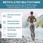 Methylated Multivitamin & Minerals with Iron for Women, with Folate, Vitamin D3 1000iu & Zinc, 60-180 Tablets