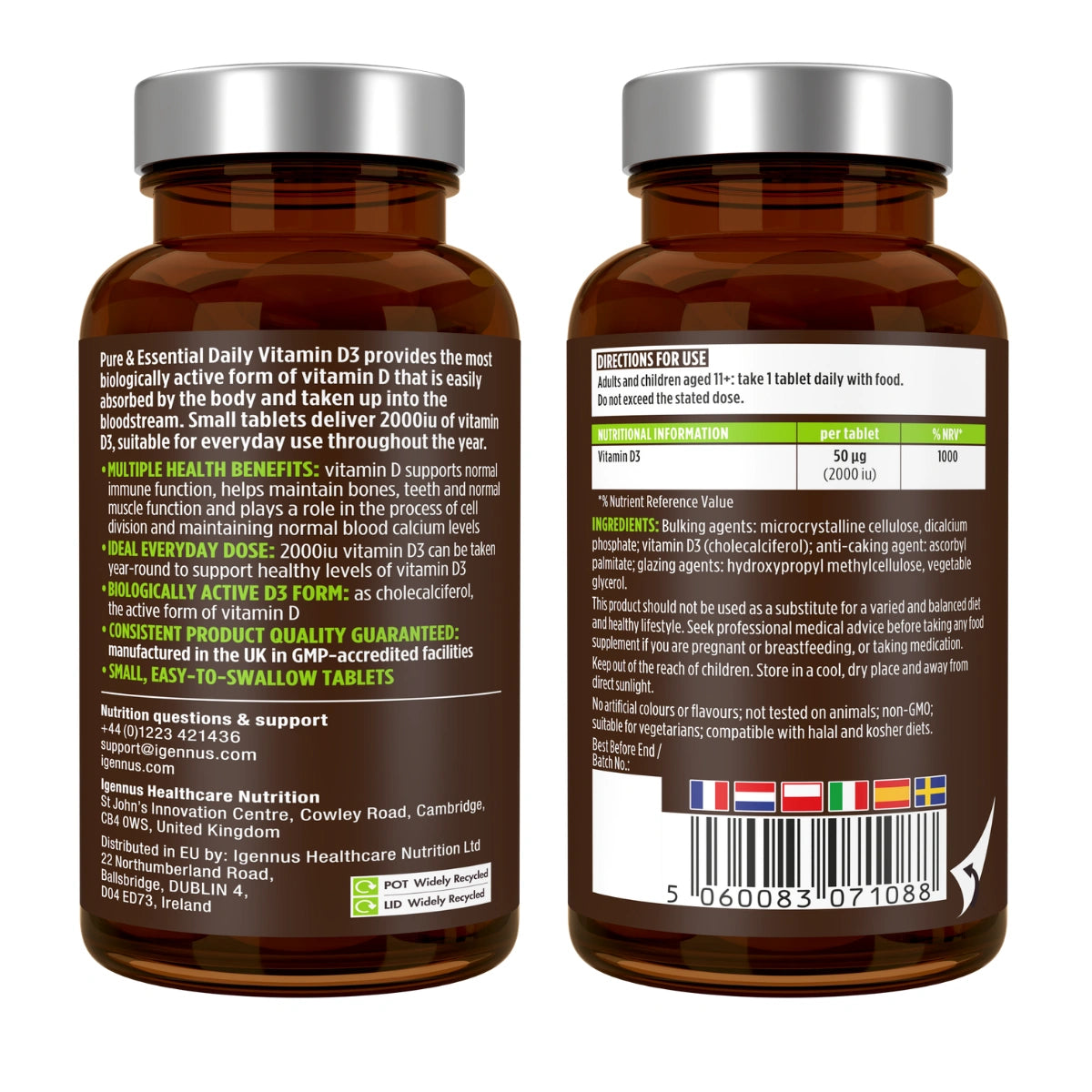 Daily Vitamin D3 2000iu Cholecalciferol, 1-a-day, 365 Tablets