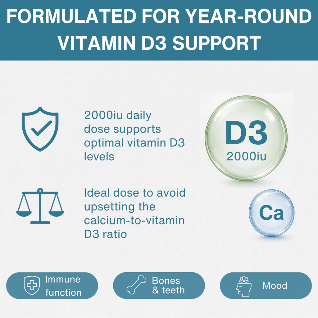 Daily Vitamin D3 2000iu Cholecalciferol, 1-a-day, 365 Tablets