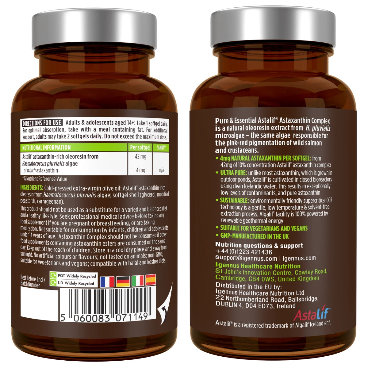 Astaxanthin Complex, 4mg Astaxanthin from 42mg Microalgae Complex Oil, Ultra-Pure & Vegan, 90 Softgels