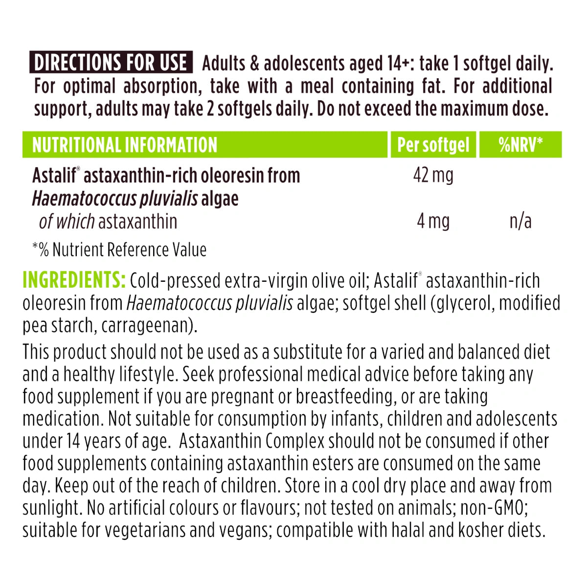 Astaxanthin Complex, 4mg Astaxanthin from 42mg Microalgae Complex Oil, Ultra-Pure & Vegan, 90 Softgels