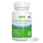 Triple Magnesium Complex, Fully Reacted and Chelated Magnesium Citrate, Bisglycinate & Taurate, 60-180 Tablets