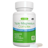 Triple Magnesium Complex, Fully Reacted and Chelated Magnesium Citrate, Bisglycinate & Taurate, 60-180 Tablets