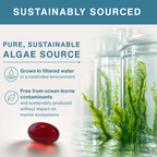 Vegan Omega-3 Algae Oil, 400mg DHA & 200mg EPA & Astaxanthin, 60-180 Softgels
