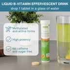 Super B-Complex Effervescent, Rapid Release, Methylated B-Vitamins & Vitamin C, Orange Flavour, 20 Tablets