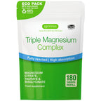 Triple Magnesium Complex, Fully Reacted and Chelated Magnesium Citrate, Bisglycinate & Taurate, 60-180 Tablets