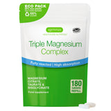 Triple Magnesium Complex, Fully Reacted and Chelated Magnesium Citrate, Bisglycinate & Taurate, 60-180 Tablets
