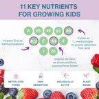 Kids Multivitamin Gummy with Methylated B-Vitamins, Iodine & Zinc, Clean & Sugar-Free, for Children aged 4+, 90 Gummies