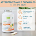 Vitamin C Sugar-Free Chewable 500mg, Kids & Adults, Orange and Lemon Flavours, 120 Tablets