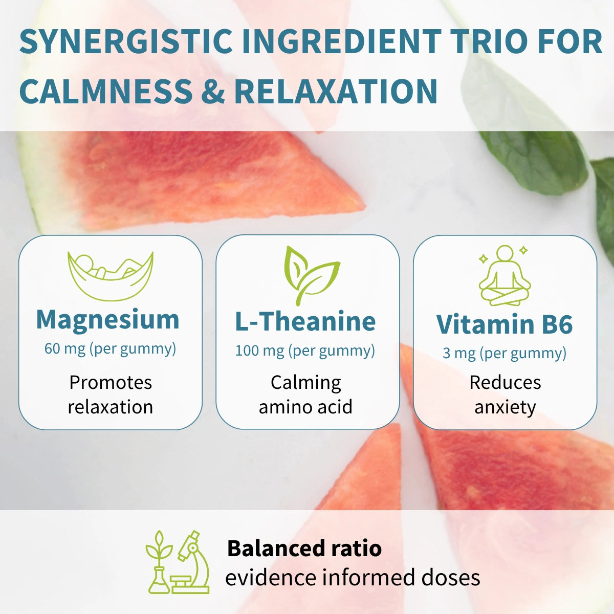 Calm Magnesium Gummies, with L-Theanine & Vitamin B6, for Kids & Adults, 90 Gummies