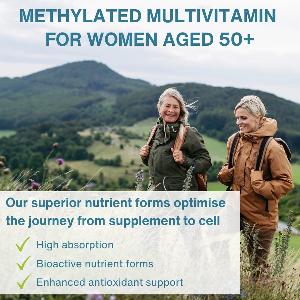 Methylated Multivitamin & Minerals for Women 50+, with Folate, Calcium, Magnesium & Antioxidants, 60 Tablets