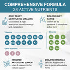 Methylated Multivitamin & Minerals for Women 50+, with Folate, Calcium, Magnesium & Antioxidants, 60 Tablets