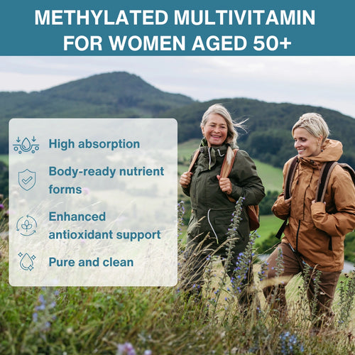 Methylated Multivitamin & Minerals for Women 50+, with Folate, Calcium, Magnesium & Antioxidants, 60 Tablets