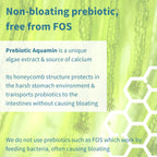 Advertisement for Prebiotic Aquamin with text and honeycomb structure background
