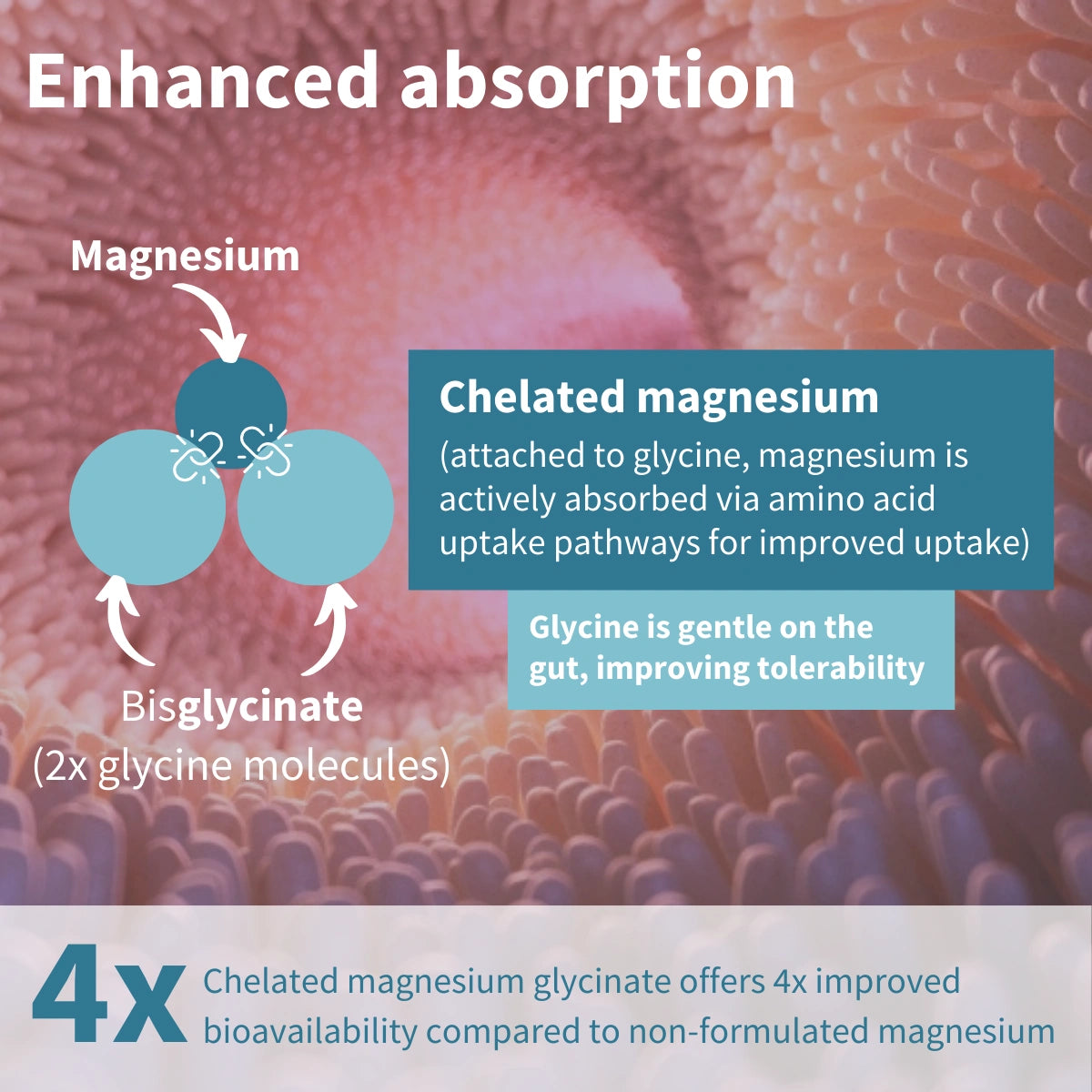 High Strength Magnesium Glycinate Buffered Chelate, 380mg Elemental from 1300mg Bulk, Vegan, 180 Capsules