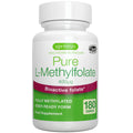 Supplement bottle labeled 'Pure L-Methylfolate' by igennus on a white background