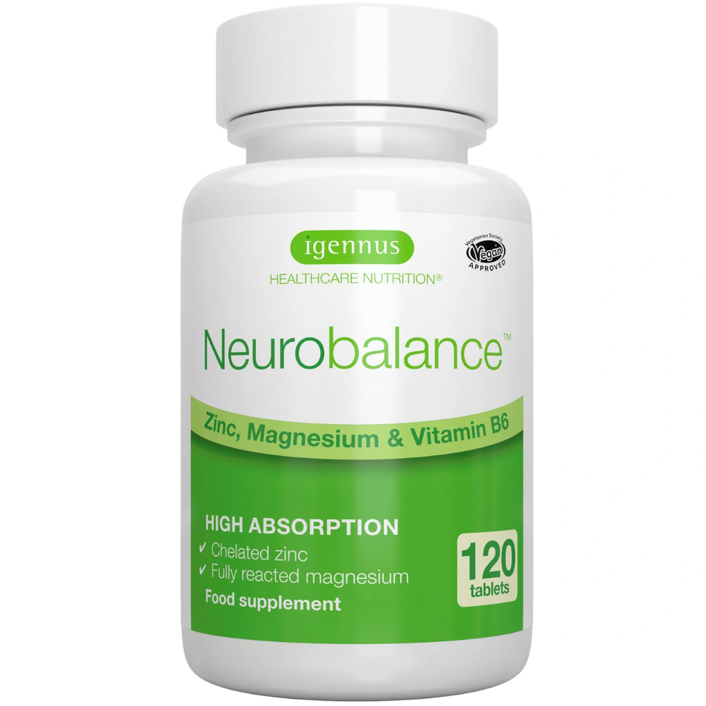 Neurobalance supplement bottle with green label on a white background