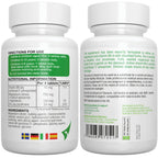 Two bottles of a nutritional supplement with labels showing directions for use, nutritional information, and ingredients.