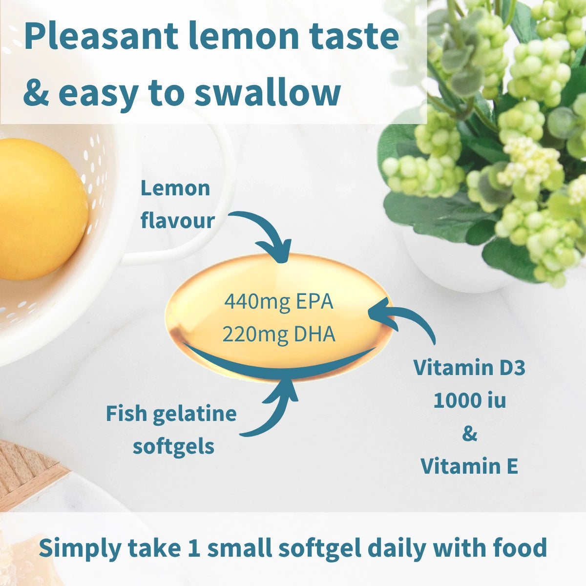 Super Concentrated Omega-3 Wild Fish Oil & Vitamin D, 660mg rTG Triglyceride EPA & DHA & 1000iu D3, 1-a-day, 60-180 Softgels
