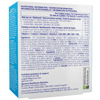 Nutritional information and ingredient list on a supplement package box.