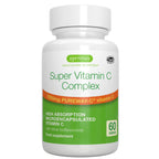 A white plastic bottle of Igennus Super Vitamin C Complex dietary supplement.
