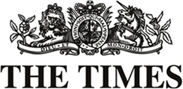 Logo of The Times newspaper with two lions and a crown.