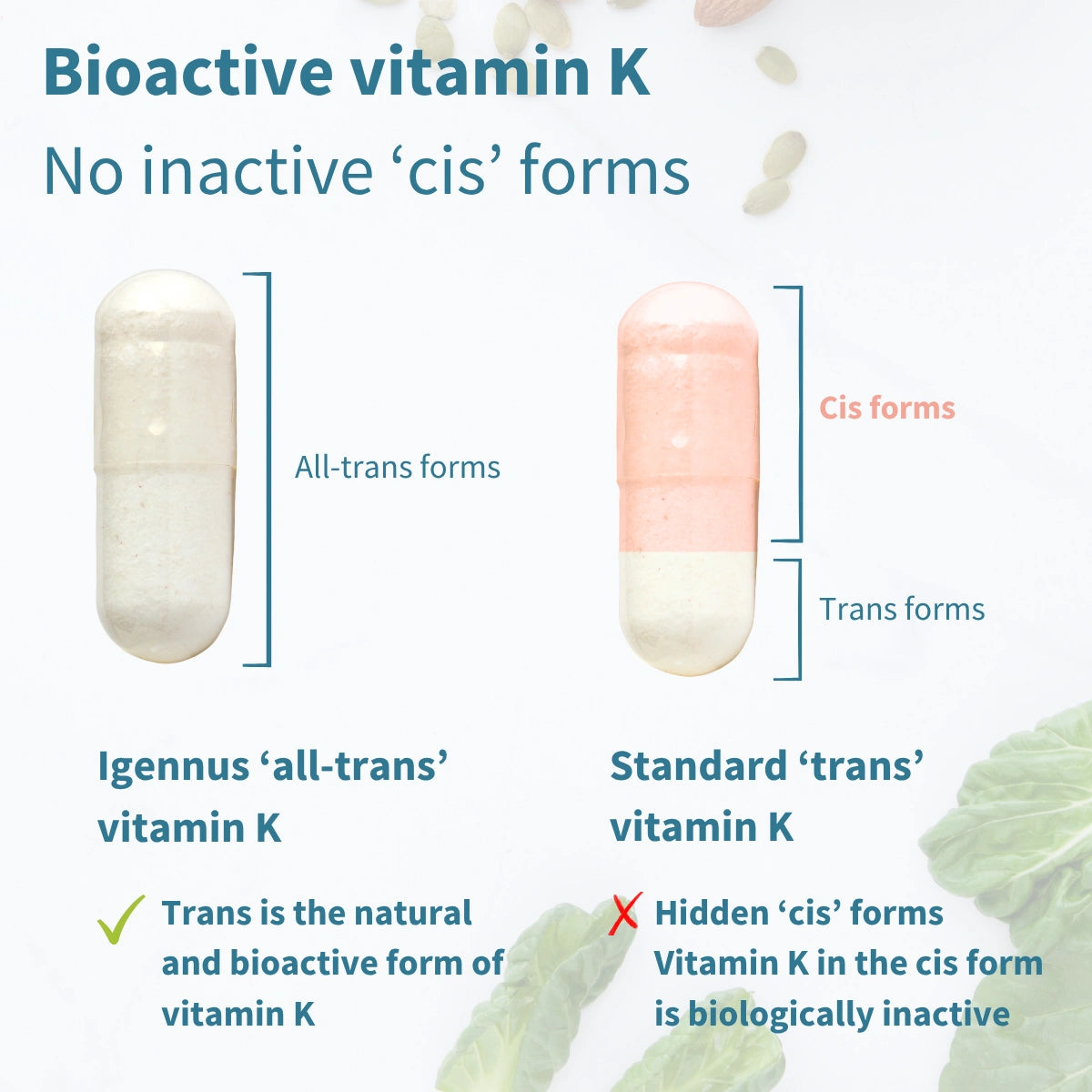 Triple Vitamin K Complex 2700 mcg, High Strength Vitamin K1 & K2 (MK-4 & MK-7), Bioactive Natural Forms, Clean Label, Vegan, 90 Capsules