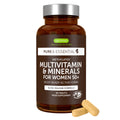Multivitamin and minerals supplement bottle with label on a white background