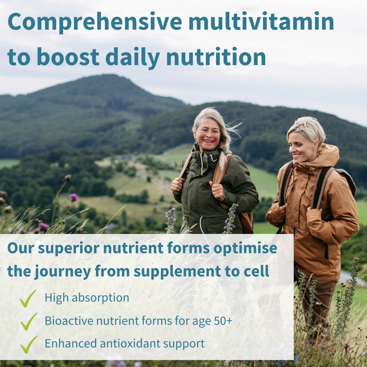 Methylated Multivitamin & Minerals for Women 50+, with Folate, Calcium, Magnesium & Antioxidants, 60 Tablets