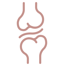 Outline of a knee joint on a beige background