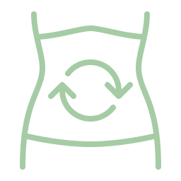 Outline of a recycling symbol on a white background