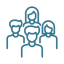 Logo of a spider with a blue and black color scheme