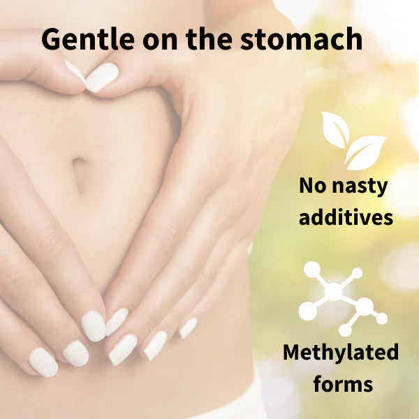 Advertisement showing a close-up of hands with text about product gentleness and ingredients.